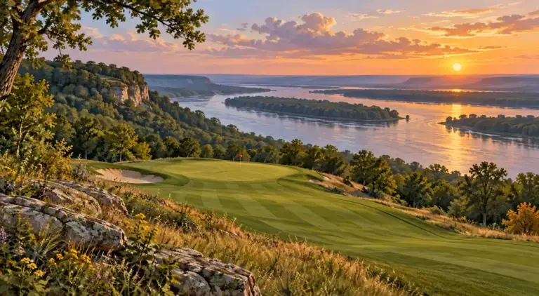 Illustration of Upper Mississippi river-valley overlook