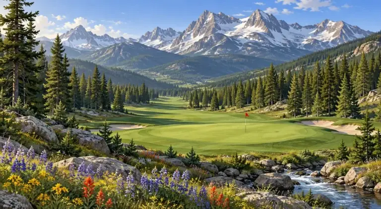 Illustration of Snow-touched Rocky Mountain peaks